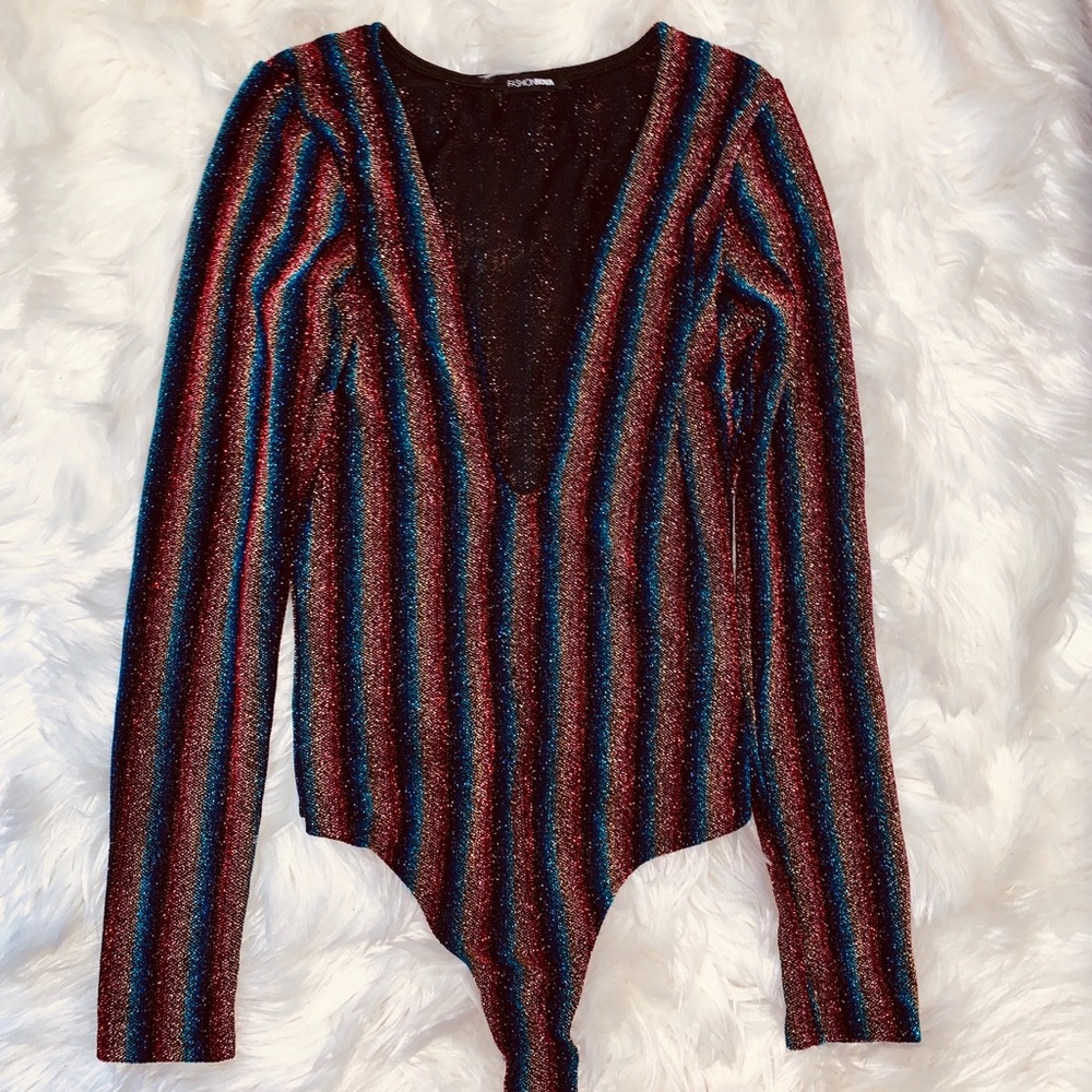 Fashion Nova Women Shimmerin' Bodysuit - Small
